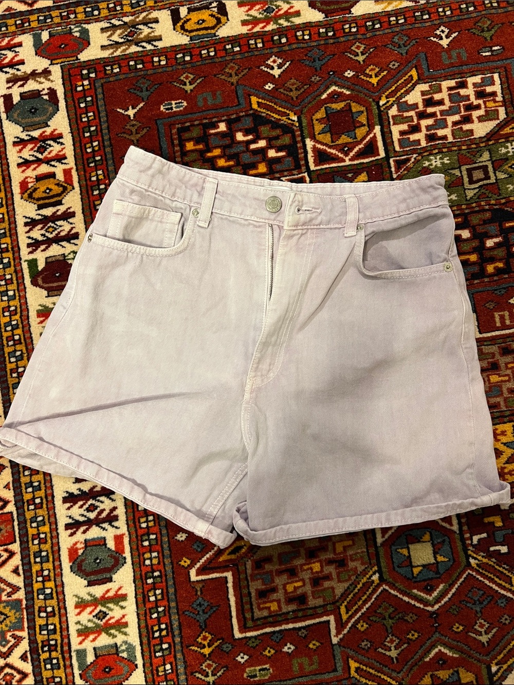 Zara Pastel Lilac Denim Shorts